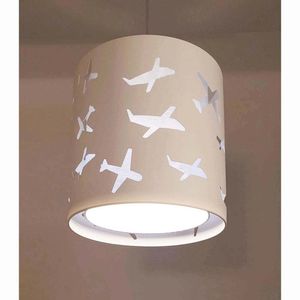Lustre Pendente Infantil Aviões 25x25cm Branco
