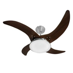 Ventilador De Teto Tron Mareiro Led 4 Pás Marrom - Alumínio 220v