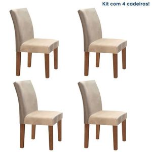 Conjunto 4 Cadeiras Estofadas Espanha Chocolate