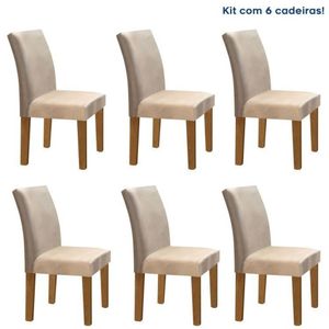 Conjunto 6 Cadeiras Estofadas Espanha Ypê