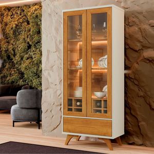 Cristaleira Reflecta 2 Portas Mavaular Off White-naturalle