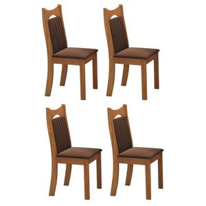Kit Com 4 Cadeiras Para Sala De Jantar Mdp-mdf Dalas Bombom
