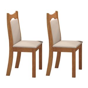 Kit Com 2 Cadeiras Para Sala De Jantar Mdp-mdf Dalas Veludo Marfim