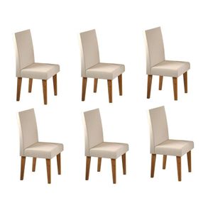 Kit Com 6 Cadeiras Para Sala De Jantar Mdp-mdf Wallace Veludo Pastel