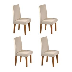 Kit Com 4 Cadeiras Para Sala De Jantar Mdp-mdf Wallace Veludo Pastel