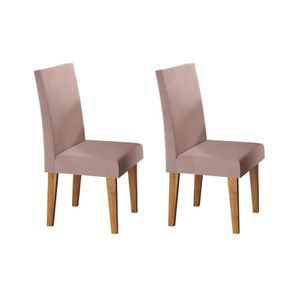 Kit Com 2 Cadeiras Para Sala De Jantar Mdp-mdf Wallace Veludo Rosa