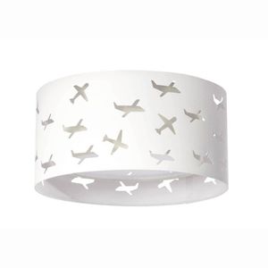 Luminária Infantil Plafon Aviões Duplo 30x16cm Branco-branco