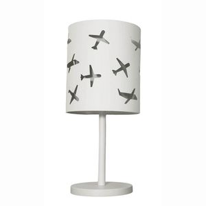 Abajur Infantil Aviões Duplo 20x42cm Cinza-branco