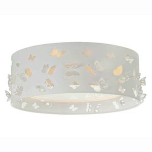 Luminária Infantil Plafon Borboletas Duplo 50x16cm Cru-branco