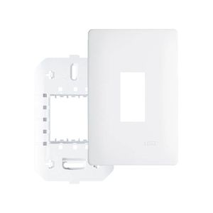 Placa Com Suporte Fame Habitat 4x2 Para Módulo Vertical Branco