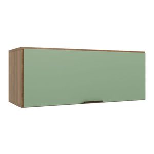 Armário Geladeira 1 Porta Basculante Paris Nogal Manchester- Verde Matte