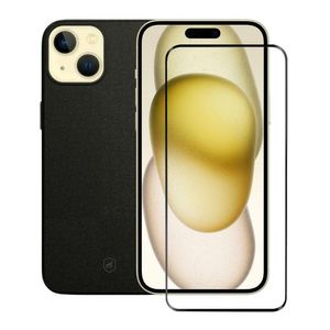 Kit Capa Couro Dual Preta E Pelicula Coverage 5d Pro Preta Para Iphone 15 Plus - Gshield