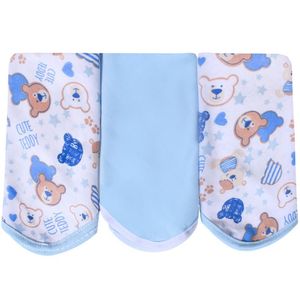 Kit Toalhinha De Boca Malha Para Bebê Azul