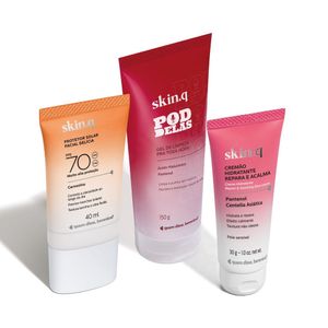 Combo Skin Gel De Limpeza Facial 150g + Cremão Hidratante 30ml + Protetor Solar Facial Fps 70 40ml