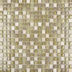 Pastilha De Mármore E Vidro30cmx30cm Glass Mosaic (placas) Bege