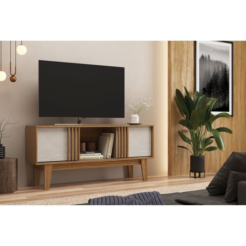 Rack Ripado Para Tv Até 65 Polegadas Rk2200 Com Duas Portas Naturalle ...