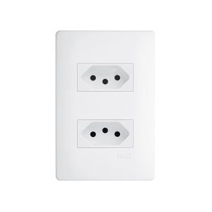 Tomada Dupla Fame Habitat 2p+t 20a Com Placa 4x2 Branco