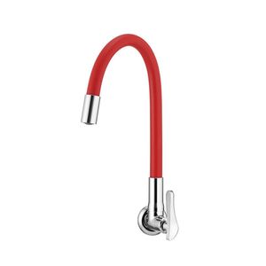 Torneira Lorenzetti Lorenflex 1178 R27 Com Bica Flexível De Parede Vermelha Vermelho