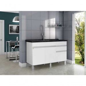 Gabinete Cozinha Aquarius 144cm - Branco - Fimap