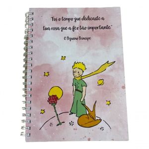 Caderno Universitário Pequeno Príncipe Frases Rosas 100fls 1mt Cor Rosa