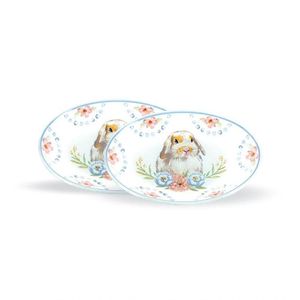 Mini Travessa Oval Coelho Aquarela