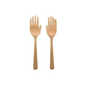 Pegador De Saladas De Maozinha Bambu