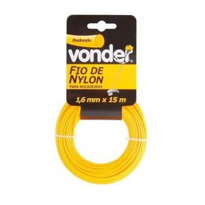 Fio Pra Rocadeira Grama De Nylon Redondo 1,6mm X 15m Vonder