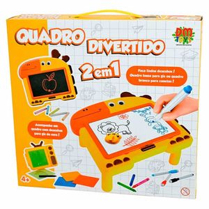 Lousa E Quadro Infantil - Divertido - 2 Em 1 - Dm Toys