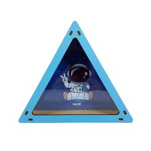 Cofre Cofrinho Moedas Dinheiro Mdf Triangulo Astronauta