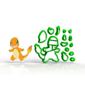 Cortador Pokemon Chalizard Modular Tamanho 7 Cm