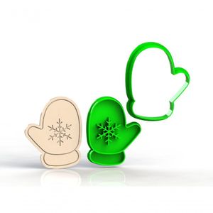 Cortador Natal Luva Para Biscoito (2 Peças) Corta E Marca Tamanho 7 Cm