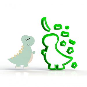 Cortador Dinossauros Festa - Mod 2 Tamanho 7 Cm