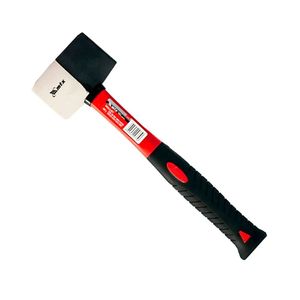 Martelo De Borracha Preta E Branca 450g Cabo Em Fibra De Vidro - Mtx
