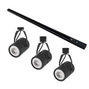 Kit Trilho Eletrificado 1m + 3 Spots Par20 - Nordecor Preto