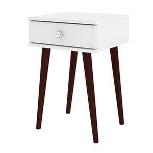 Mesa Lateral Retrô 1 Gaveta Movelbento Branco