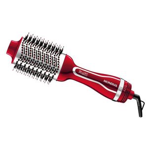Escova Secadora Silver Red Mondial 2 Em 1 1200 Watts Cerdas Vermelho 220v
