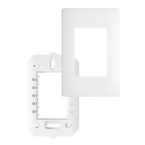 Placa Com Suporte Fame Habitat 4x2 Para 3 Módulos Horizontais Branco