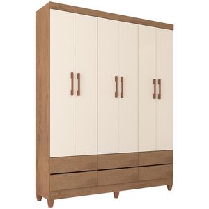 Guarda Roupa Rio Verde Quarto Com 6 Portas E 6 Gavetas Canelato-off White Canelato-off White