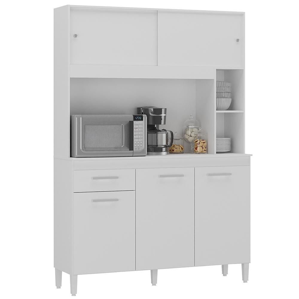 Armario Cozinha Ceara Com 5 Portas Branco Branco
