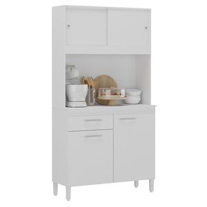 Armario Cozinha Ceara Com 4 Portas Branco Branco