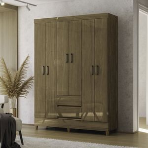 Guarda Roupa 6 Portas 2 Gavetas Com Pés Fit Jequitiba