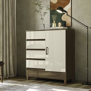 Cômoda 1 Porta 4 Gavetas Com Pés Fit Jequitibá-off