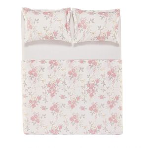 Jogo De Cama 4 Peças Ester Estampado Casal 100% Algodão