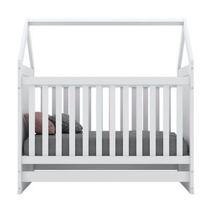 Berço Montessoriano Americano 2 Em 1 Cabana Mdf Henn Branco