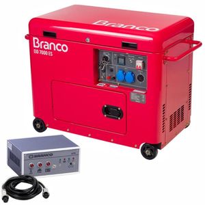 Gerador Diesel 7kva Branco Bd-7000 Es Mono 110v-220v Com Painel Ats
