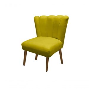 Cadeira Pétala Flor Para Sala De Estar Penteadeira Salão Suede Amarelo