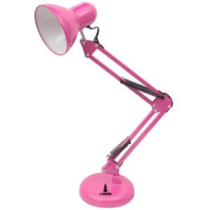 Luminária Pixar Lorben Abajur De Mesa Articulada Com Garra E Base Rosa
