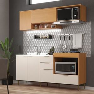 Cozinha Modulada 6 Portas E 2 Gavetas Alice Angelin Preiun-off White