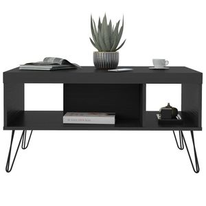 Mesa De Centro Liberty Com 2 Nichos Artely Preto