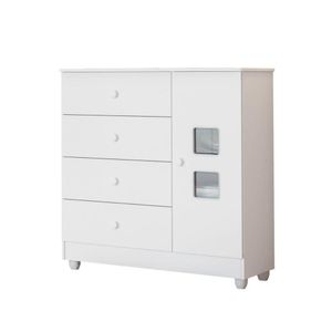 Cômoda Life 1 Porta E 4 Gavetas Tigus Baby Branco